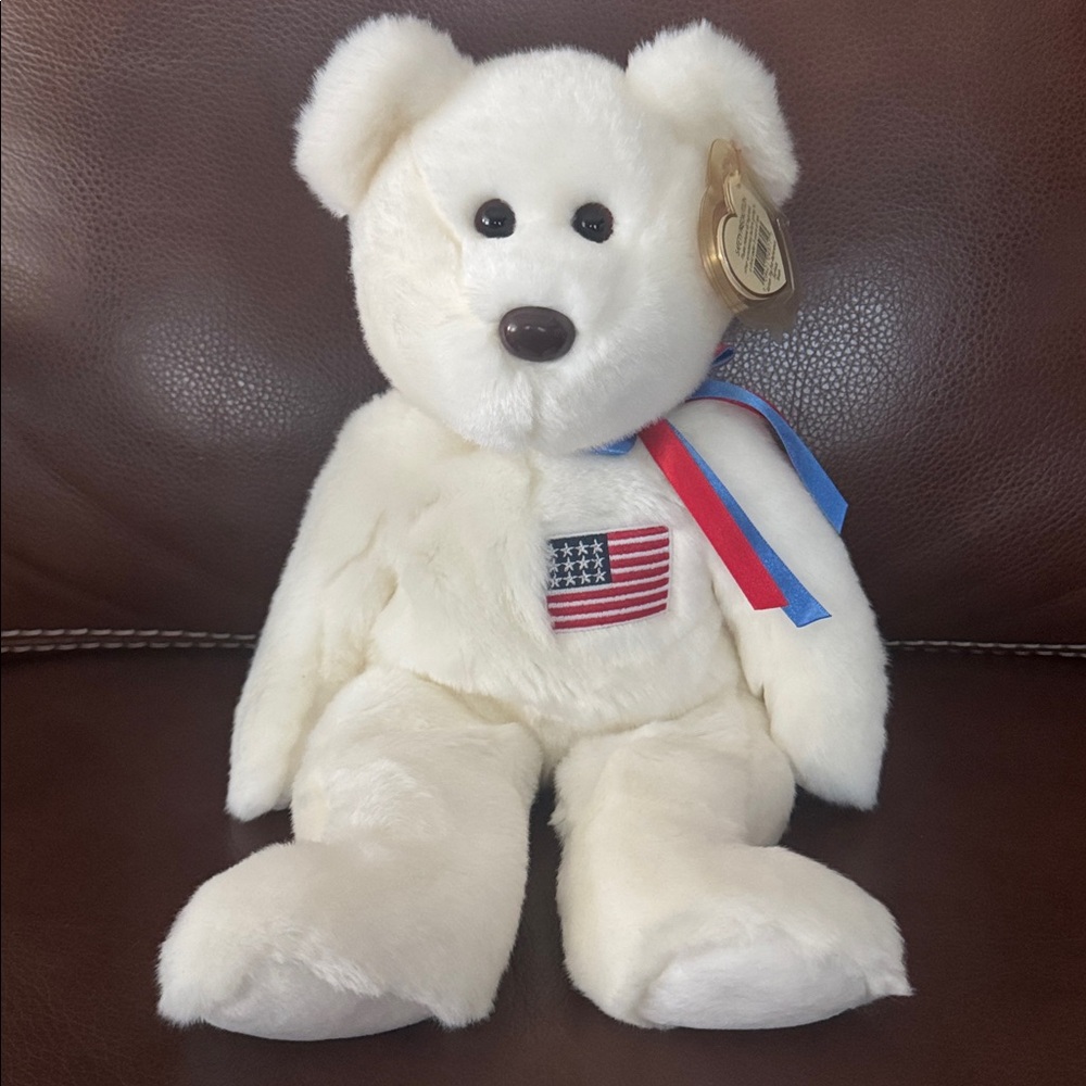Ty Original Beanie Buddy “Liberty” the Bear Retired Vintage Plush Stuffed Animal